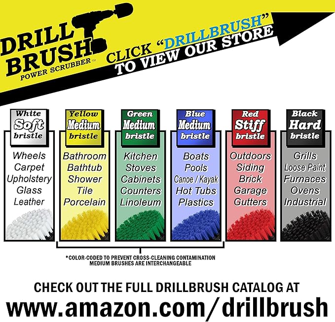 Bathroom Cleaner - Cleaning Supplies - Spin Brush - Grout Cleaner - Bathtub - Shower - Drill Brush - Carpet Cleaner - Sink - Shower Mat - Scrub Brush - Tile Grout Cleaning Tool & Shower Power Cleaner