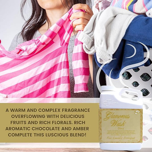 Worldwide Nutrition Bundle Compatible with Tyler Glamorous Wash Diva Laundry Liquid Detergent - Hand and Machine Washable Diva Laundry Detergent - 16 oz, 454-grams Detergent with Keychain