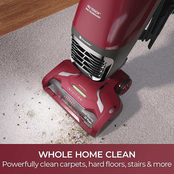 Kenmore BU3040 Intuition Bagged Upright Vacuum Lightweight Cleaner 2-Motor Power Suction with HEPA Filter, 3-in-1 Combination Tool, Handi-Mate for Carpet, Floor, Pet Hair, Red w/No Lift-up