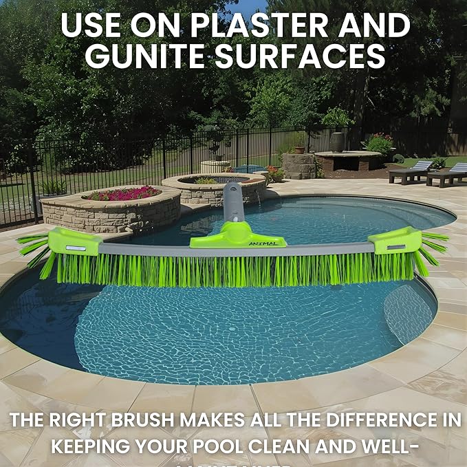 Oreq Animal Pro Pool Brush 22 Inch & 28 Inch – Heavy-Duty Combo Bristle Wall and Floor Cleaning Tool (28")