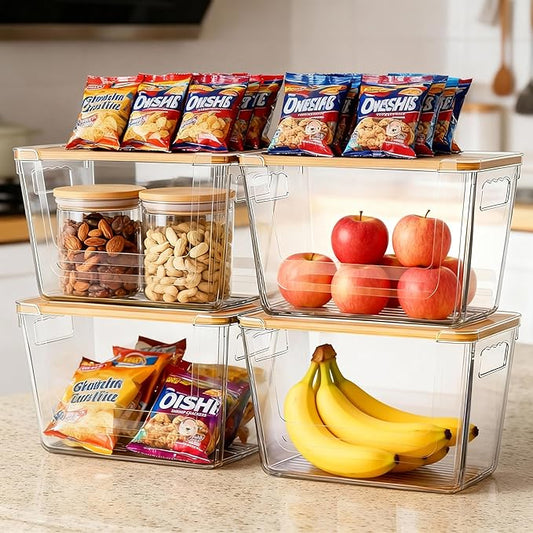 4 Pack Garbage Bag Dispenser, Under Sink for Kitchen, Cabinet, Laundry Room, Pantry Organizer and Storage, Perfect for Storing Potatoes, Onions, Fruits (Clear, 4 Pack)