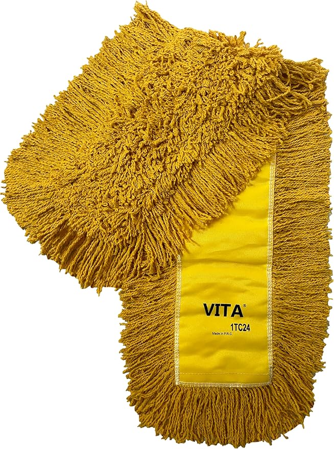 Ultimate Dust Mop Kit: Industrial-Grade Performance, Heavy-Duty Frame, Telescopic Handle - Yellow 24 Inch