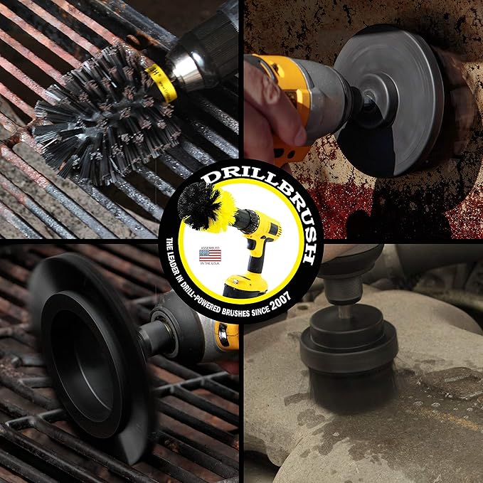 BBQ Grill Brush and Crevice Cleaning Tool for Household Use - Multi-Function Rotating Crevice Cleaning Brush with Ultra Stiff Bristles for Cleaning Gas Grills, Electric Smokers, and Fireplace Grates