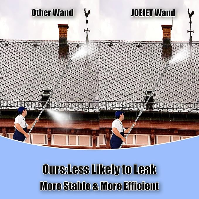 JOEJET Pressure Washer Extension Wand, Stainless Steel Body and Fittings, 17 Inch Power Washer Lance with 1/4 Inch Quick Connect, 2 Pack