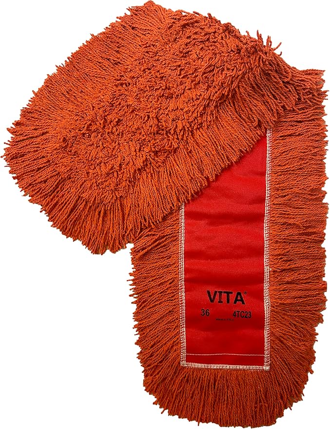 Ultimate Dust Mop Kit: Industrial-Grade Performance, Heavy-Duty Frame, Telescopic Handle - Orange 36 Inch