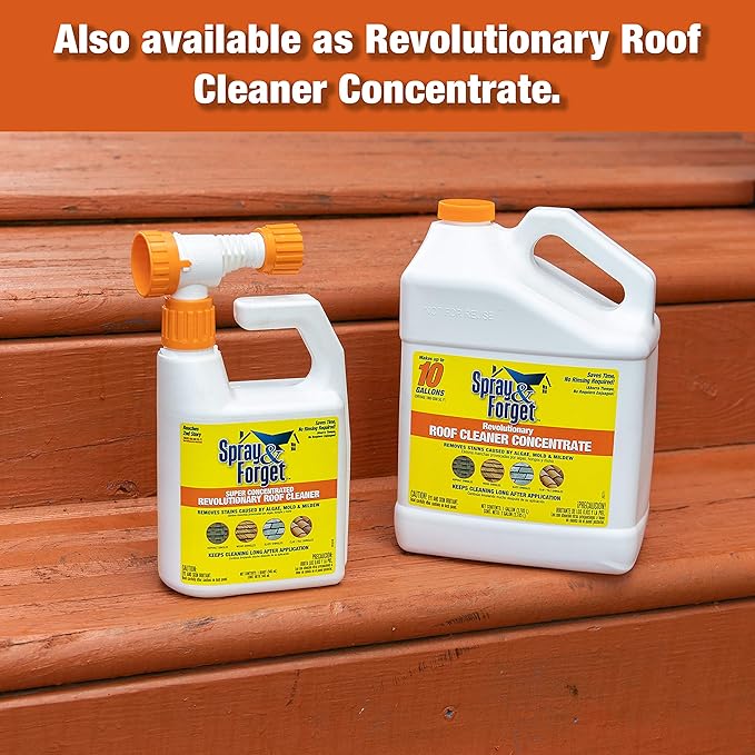 pray & Forget Super Concentrated Revolutionary Roof Cleaner with Hose End Adapter - 1 Quart