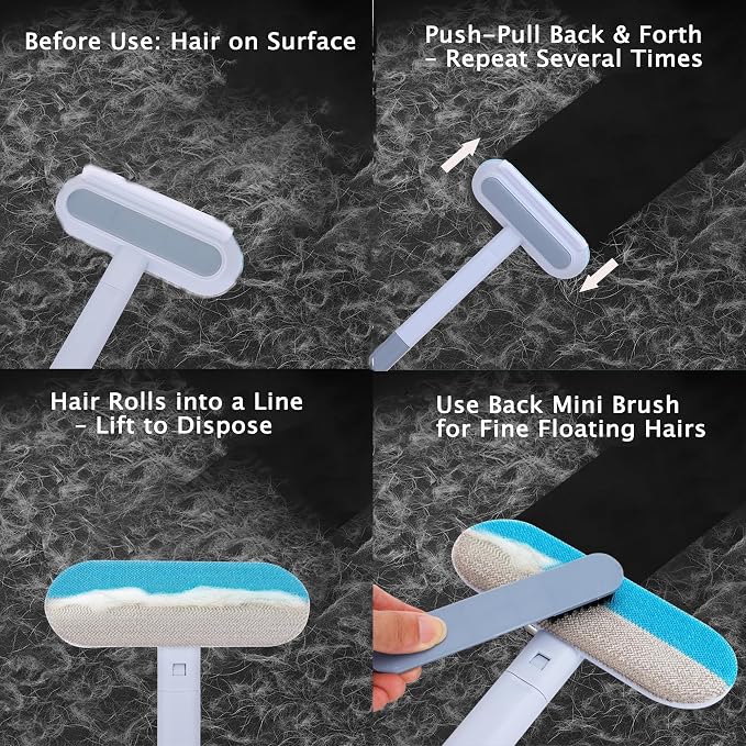 Pet Hair Remover for Furniture, 17.3Inch, Reusable Lint Brush for Dog and Cat Hair - Multifunctional Fur Removal Tool, Gentle on Couches, Carpets, Car Seat, Clothes, Bedding (Pack of 2) - Image 5