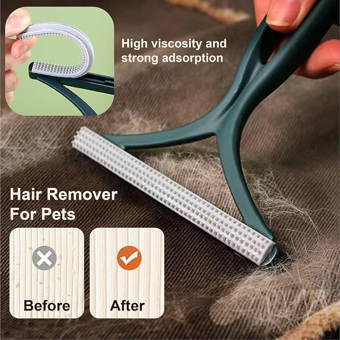 2-PCS Pet Hair Remover Gloves with A Hair/Lint Removal Tool, Reusable Magic Brush Pet Hair Removal Glove for Dogs & Cats, Remove Dog/Cat Hair from Couch, Carpet, Car Seat. - Image 6