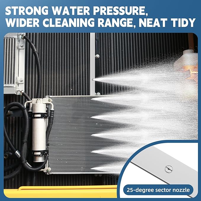 Radiator Cleaning Wand, Fit Vehicle Radiator Cleaning 34'' with 25° Fan Nozzle, 4500 PSI Dual-Mode Air for Cars, Trucks, and Other Vehicles