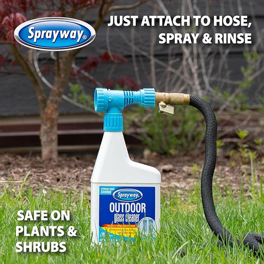 Sprayway Outdoor Glass Cleaner, 32oz | Streak-Free Shine, Foaming Action | Ideal for Windows, Patio Doors, and Outdoor Glass Surfaces