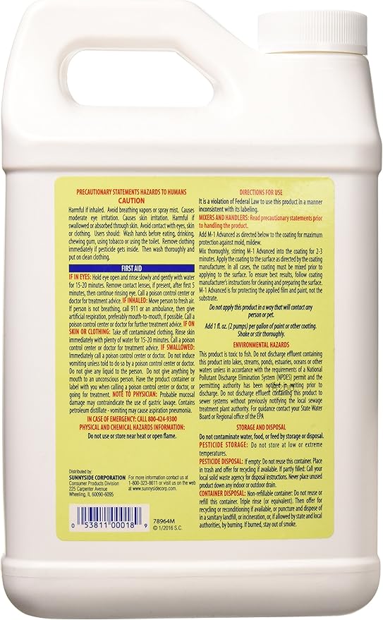 M-1 78964M Amcp Advanced Mildew Treatment, 4.5 Lb, Dispenser Container, Pale, Liquid, 4.40 Pound (Pack of 1), White, 74 Fl Oz
