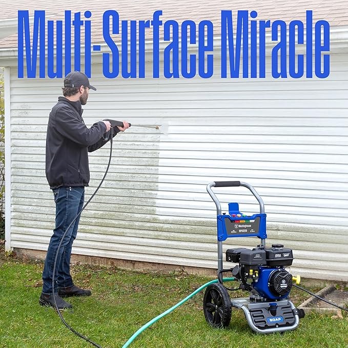 Westinghouse WPX3200 Gas Pressure Washer, 3200 PSI and 2.5 Max GPM, Onboard Soap Tank, Spray Gun and Wand, 5 Nozzle Set, for Cars/Fences/Driveways/Homes/Patios/Furniture