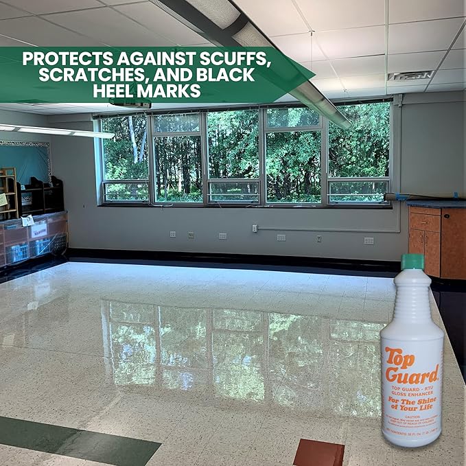 Ready To Use - Industrial and Commercial Cleaning Supplies Floor Protection, Surface Shield, Creating a Lustrous Wet Look Shine Floor Finish, Floor Shine for All Floors (12x1 Quartz)