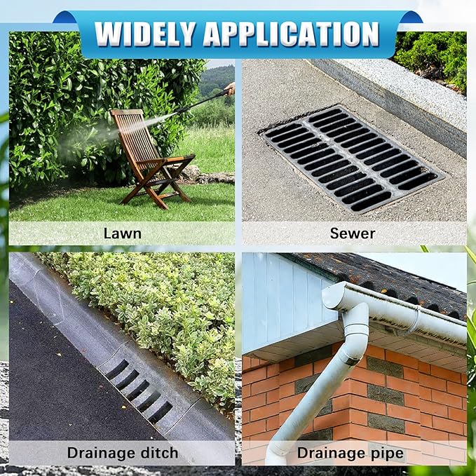 Gutter Cleaning Tools from The Ground,Rain Gutter Cleaner with Heavy Duty Bendable Wand,Gutters Cleaning Hose Attachment,Roof Cleaner for Garden Watering,Car Washing