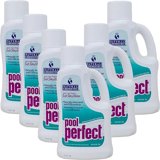 Natural Chemistry Pool Perfect, 2 L, 6 Pack, Pool Cleaner to Eliminate Contaminant, Debris, and Other Residue