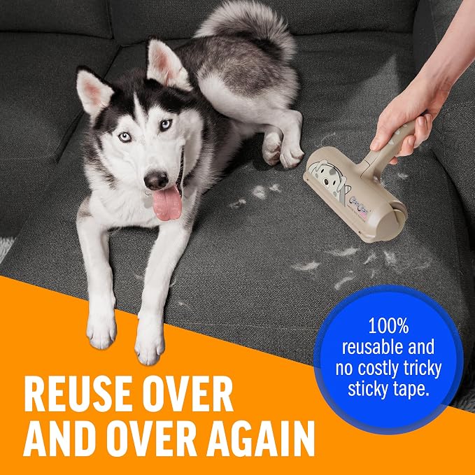 ChomChom Roller Pet Hair Remover – Original Size Reusable Lint Roller for Cat & Dog Hair on Furniture, Couch, Carpet, Car, Rugs & Bedding – Portable, Eco-Friendly (Dog) - Image 4