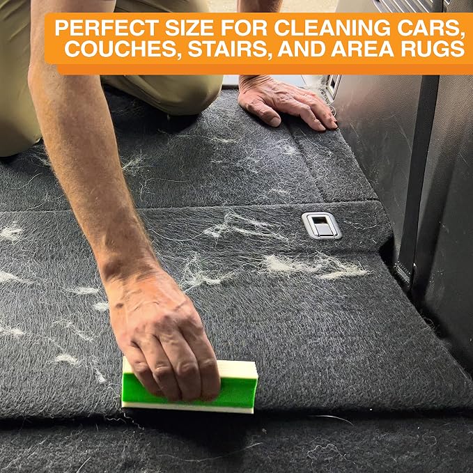 FurDozer Pet Hair Remover & Auto Detailing Tools - Cat & Dog Hair Remover for Carpets, Car Interiors, Couches, Bedding, & Pet Furniture (Green, (2 Pack) - X3 PRO) - Image 8