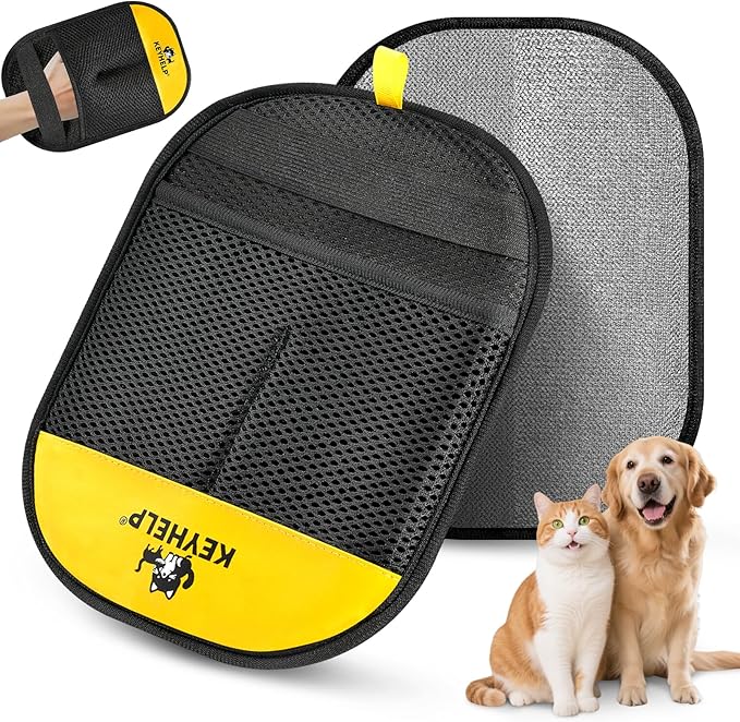 Pet Hair Removal Glove for Dog & Cat, Reusable Electrostatic Pet Hair Glove | Pet Hair Remover Tool for Clothing, Couch, bed, Carpet, Car Seat, Quickly & Easily Pet Hair Remover Glove by MainProducts