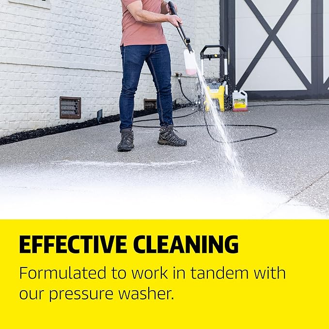 Kärcher Concrete & Driveway Cleaner, Cleans Concrete, Brick, Mansory, and Stone Areas, Highly Concentrated, Makes up to 40 gal of Cleaner, Readily Biodegradable, For Pressure Washers