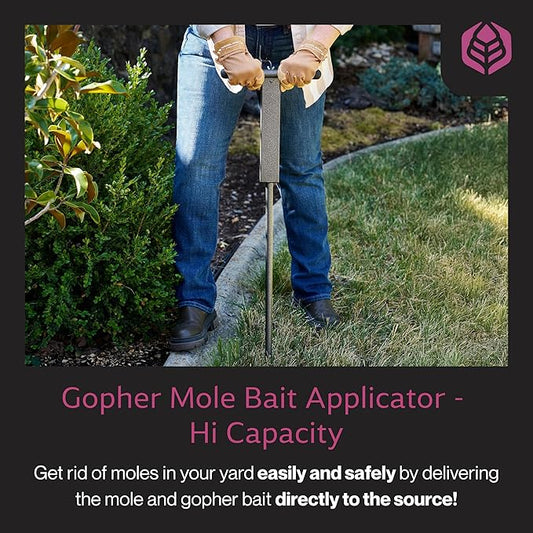 Yard Butler Mole & Gopher Bait Applicator, High Capacity, IGBA-1HC - Underground Bait Applicator Gardening Tool - Mole, Vole, Gopher, Pest Killer - Power-Coated Steel Construction - Easy to Use