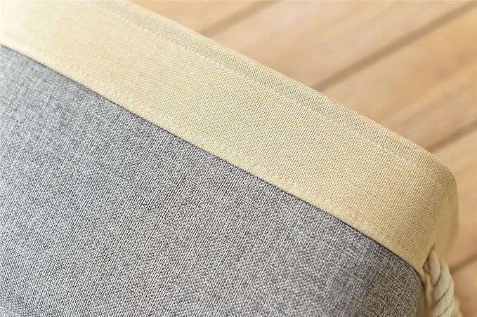TheWarmHome Storage Basket - 15.7L??11.8W??8.3H 1 Pack Large Baskets for Organizing Shelves, Storage Bins for Clothes Book Shelf Home Fabric Storage Cubes (Gold and Grey)