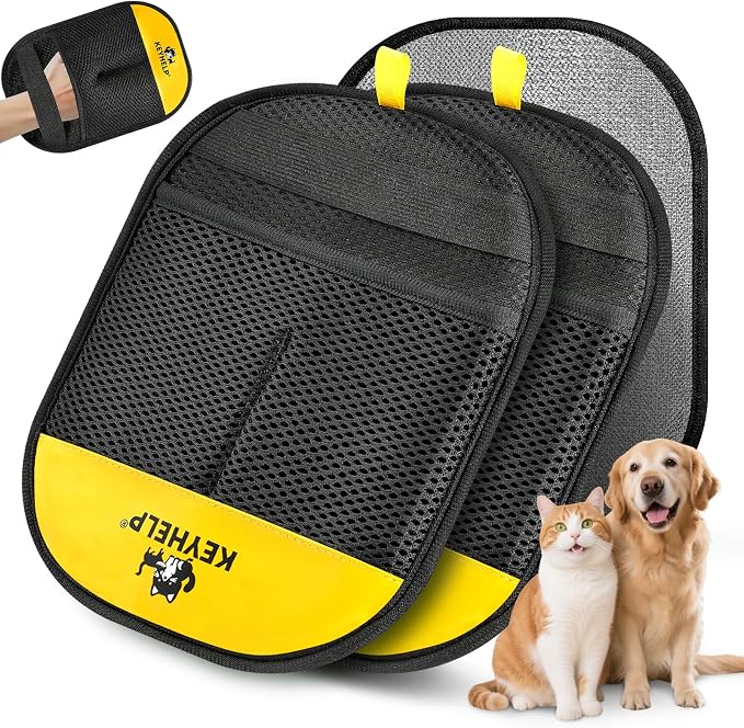 2Pcs Pet Hair Removal Glove for Dogs & Cats, Electrostatic Pet Hair Glove | Newly Upgraded Reusable Pet Hair Remover Glove, Pet Hair Remover Tool for Clothing, Couch, bed, Carpet, Car Seat by MainProducts