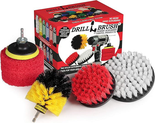 Cleaning Supplies - Bathroom Accessories - Drill Brush - Scouring Pad - Shower Cleaner - Bath Mat - Tile - Bathtub - Sink - Shower Door - Grout Cleaner - Kitchen Accessories - Outdoor - Scrub Brush