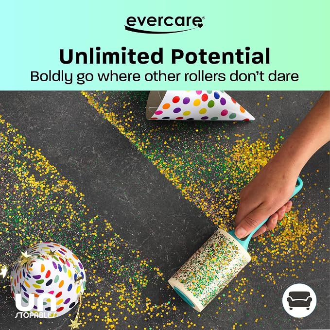 Evercare with Unstopables Fresh Scent All-Purpose Lint Roller, 4-Pack, 80 Layers Per Roller, Total 320 Sticky Sheets, Pet Hair & Lint Remover - Image 4