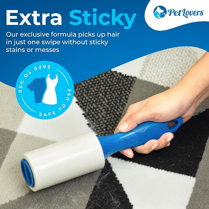 PetLovers Extra Sticky Lint Roller Mega Value Set 720 Sheets for Pet Hair Removal and Clothes, Dog and Cat Lint Remover, 8 Pack - Image 2