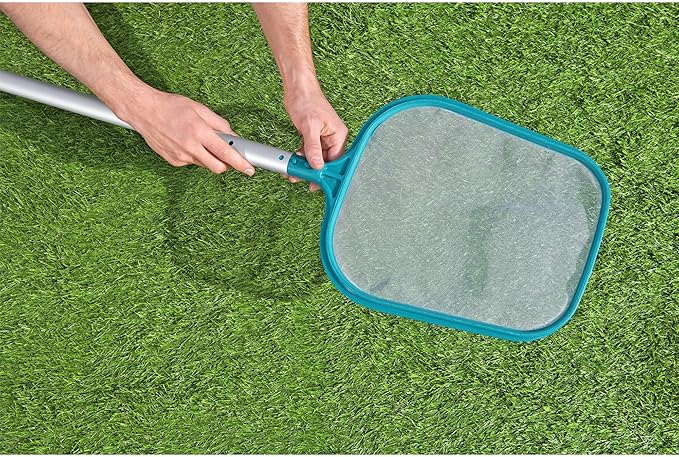 Bestway Basic Pool Cleaning Kit, Includes Pool Vacuum, Skimmer Net, 9' Pole, & Hose, Compatible W/Most Above Ground Pools, Blue