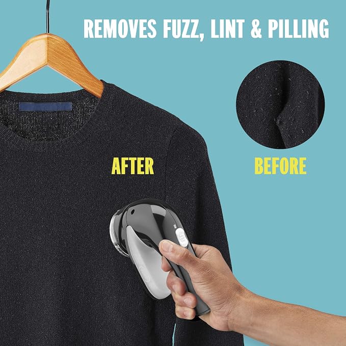 Conair Fabric Shaver and Lint Remover, Rechargeable Portable Fabric Shaver, Black - Image 6