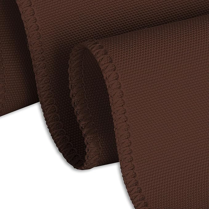 LinenTablecloth 90 x 132-Inch Rectangular Polyester Tablecloth with Rounded Corners Chocolate