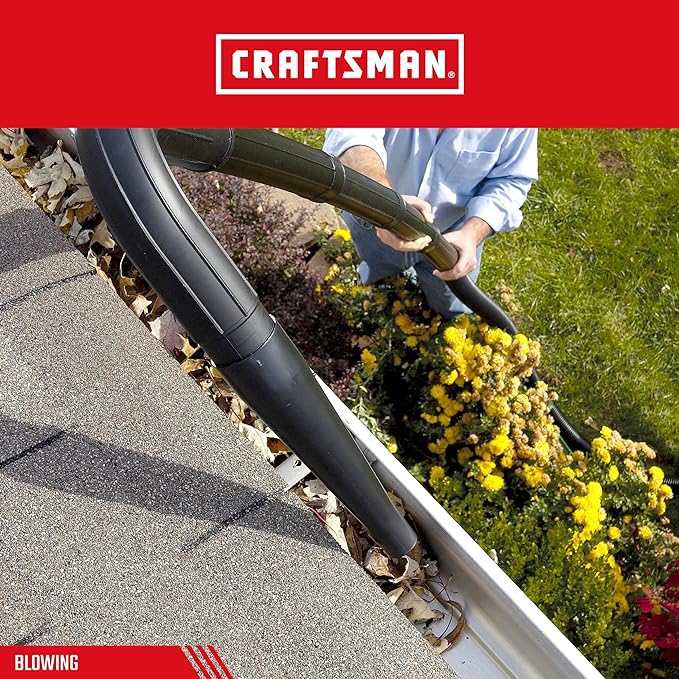 CRAFTSMAN CMXZVBE38640 2-1/2 in. Gutter Cleaning Wet Dry Vac Attachment Kit, Industrial-Grade Shop Vacuum Accessory for Cleaning or Blowing Debris from Gutters, Fits 2-1/2 in. Hose Diameter