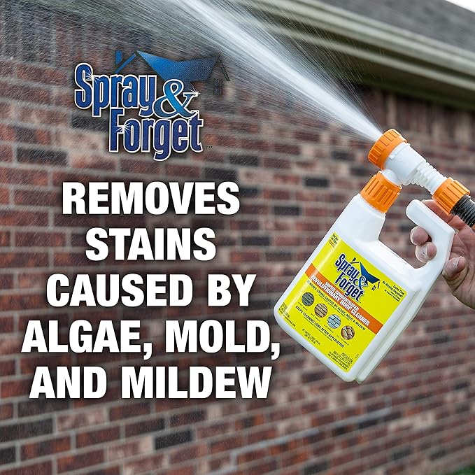 pray & Forget Super Concentrated Revolutionary Roof Cleaner with Hose End Adapter - 1 Quart