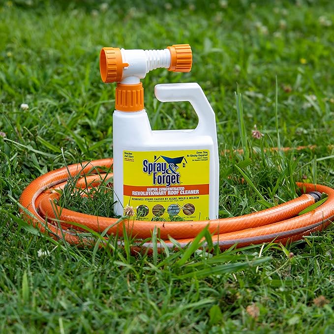 pray & Forget Super Concentrated Revolutionary Roof Cleaner with Hose End Adapter - 1 Quart