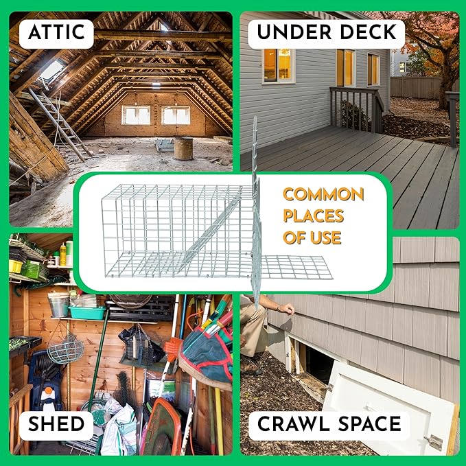 Animal One Way Exit Door - 6" Excluder Device for Raccoon, Squirrel, Skunk Trapped in Attic, Chimney, Under Deck – Eviction System with Installation Kit - Wildlife Pest Control Humane Animal Removal