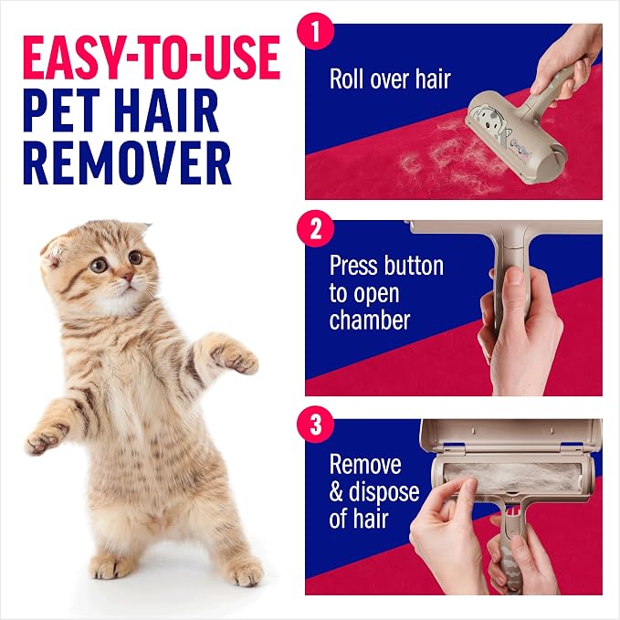 ChomChom Roller Pet Hair Remover – Original Size Reusable Lint Roller for Cat & Dog Hair on Furniture, Couch, Carpet, Car, Rugs & Bedding – Portable, Eco-Friendly (Dog) - Image 3