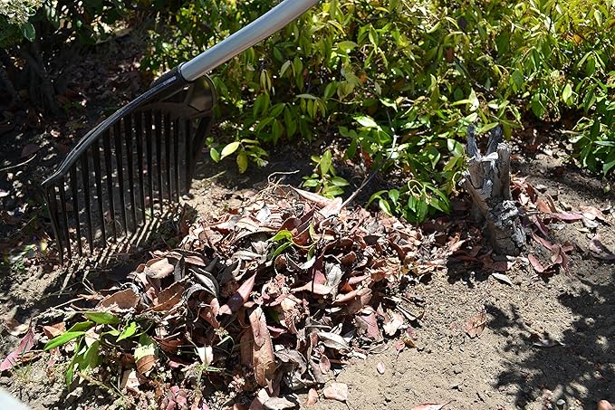 MLTOOLS | Rake | Shovel | Sieve | 3-in-1 Garden Tool | Durable Plastic Rake Head | Metal Crooked Shaft Handle | R8279