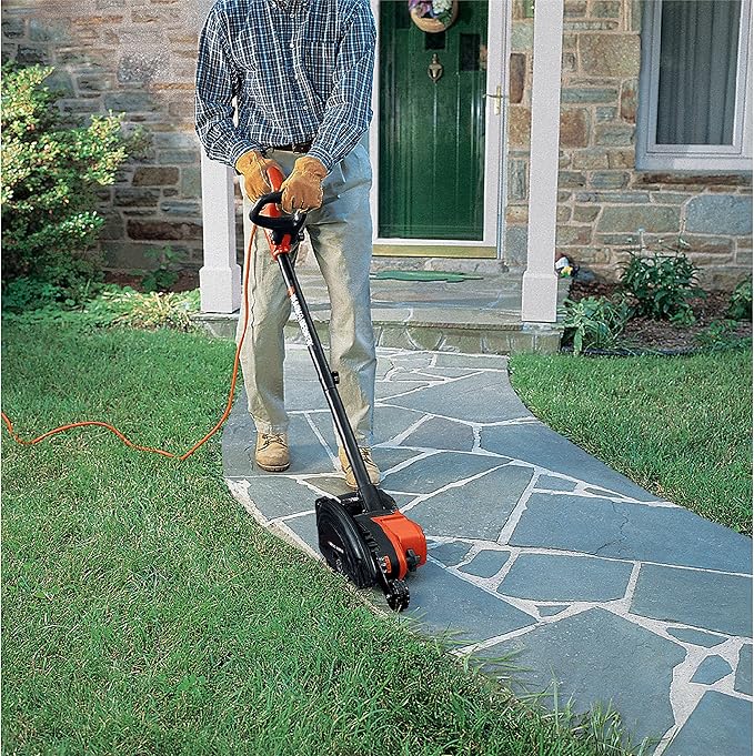 BLACK+DECKER Lawn Edger Trencher 2 in 1, 12 Amp 7.5 in. Electric Edger Lawn Tool for Landscaping and Trench Digger, 3 Height Settings, Corded (LE760FF)