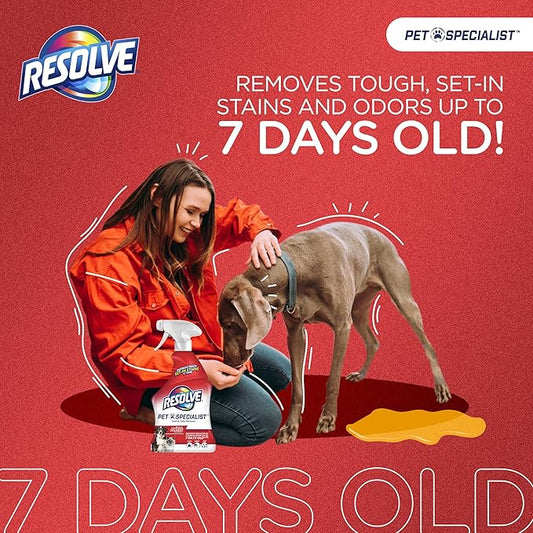 Resolve Pet Specialist Carpet Cleaner, Stain Remover and Odor eliminator trigger, Floor and Upholstery Cleaner, 32 oz (Packaging may Vary)