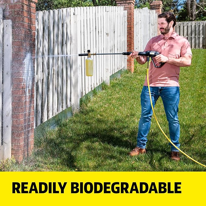 Kärcher House & Siding Cleaner, Removes Dirt, and Grime, Highly Concentrated, Makes up to 40 gal of Cleaner, Readily Biodegradable, For Pressure Washers