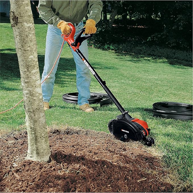 BLACK+DECKER Lawn Edger Trencher 2 in 1, 12 Amp 7.5 in. Electric Edger Lawn Tool for Landscaping and Trench Digger, 3 Height Settings, Corded (LE760FF)